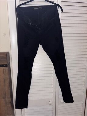 Express Black Distressed Skinny Jeans leggings